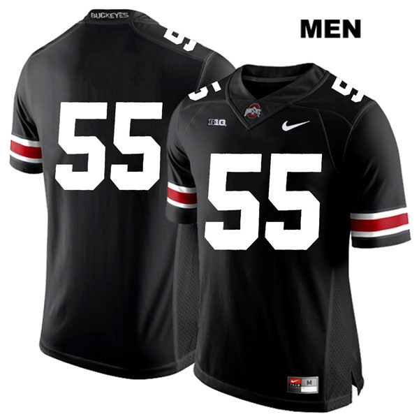 Ohio State Buckeyes Men's Malik Barrow #55 White Number Black Authentic Nike No Name College NCAA Stitched Football Jersey PP19A66LH